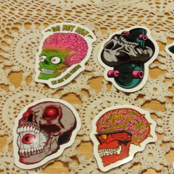 Skulls, cellphone stickers, psychedelic colors - Picture 3 of 6